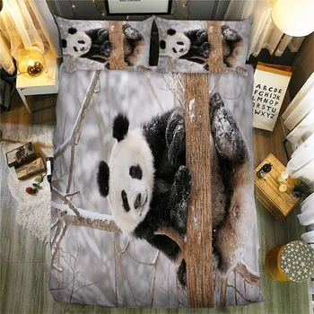 Panda Strøelse Sæt Dyr Dyne Dyne Cover Sæt med Pude Casese Tvilling, Fuld, Dronning, Konge Enkelt Dobbelt Seng Sengetøj Til Børn