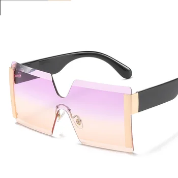 2020 Overdimensionerede Pladsen Rammeløse Siamesiske Solbriller Kvinder Vintage solbriller Gradient Brillerne UV400