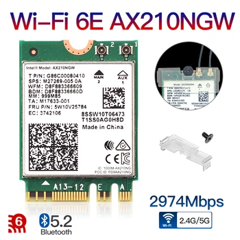 Dual Band 2974Mbps Intel AX210 Trådløs Wi-Fi-6 AX200NGW NGFF M. 2 Wifi Bluetooth 5.1 netværkskort 2,4 G/5G 802.11 ac/ax AX200 Wlan