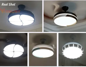 Fan Lys Loft Reversible Hjem Smart Stue Lampe med Fjernbetjening Usynlige Frekvens Konvertering Led Lysekrone