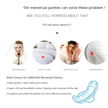 ZJX 3Pcs/set lækagetætte Menstruation Trusser Kvinder Udvide Fysiologiske Bukser Undertøj til Piger Periode Bomuld Vandtæt Trusser