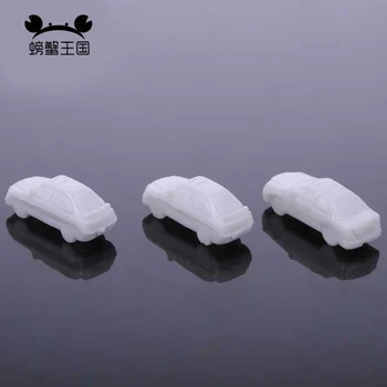 100pcs 1:250 mini-skala ABS plast model bil hvid bil for arkitektonisk model gør toget layout