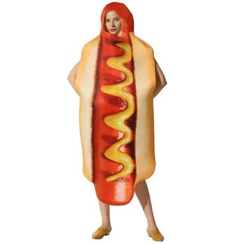 Voksne Børn Sjove 3D-Print Mad Pølser Hot Dog Kostumer, Halloween Mænd Kvinder i Ét Stykke Anime, der Passer Carnival Cosplay Parti
