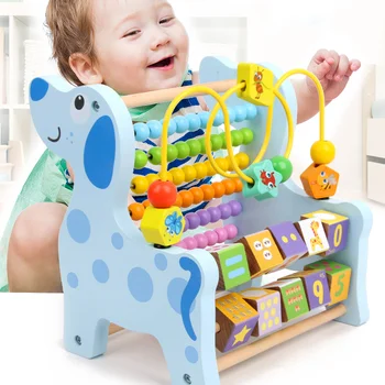 Montessori træ-matematik legetøj multi-funktionelle abacus legetøj tidlig læring undervisningsmidler børns uddannelsesmæssige legetøj