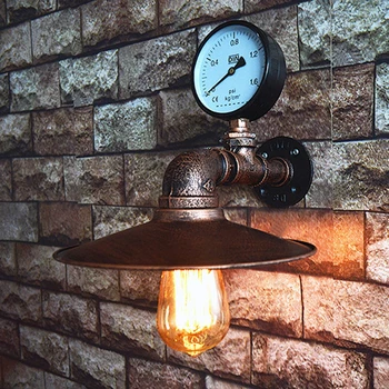 Vand-Rør Retro Lys i Loft-Industriel Strygejern Rust væglamper Vintage E27 LED Væg Sconce Lamper til stuen Soveværelse Bar Indretning