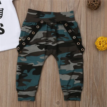 2 Pc ' Drenge Tøj Barn Hip Hop Toppe, T-shirt+Camouflage Bukser Sommer Outfits Toddler Drenge Tøj Sat til 0-3Years