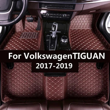 Bilens gulv måtter til Volkswagen TIGUAN 2017 2018 2019 Tilpasset automatisk skoindlæg bil tæppe dækning