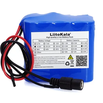 LiitoKala 14,8 V 4.4 Ah 18650 li-iom batteri nat fiskeri lampen varmer miner ' s lampe forstærker batteri med BMS+16,8 V Oplader