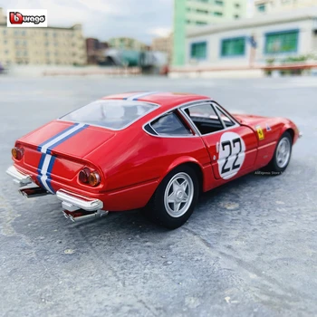 Bburago 1:24 Ferrari 365 GTB4 Racing producent autoriseret simulering legering bil model håndværk dekoration samling toy værktøjer