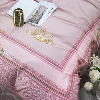 Luksus Egypten Bomuld digital udskrivning palace Strøelse Sæt pink Leopard Duvet Cover Sæt Lagen, Pudebetræk Queen, King Size 4stk