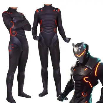 Spil Battle Royale Forniter Cosplay Kostume Omega Glemmebogen link Zentai Bodysuit Tights Jumpsuit, der Passer Led Halloween Maske til Børn
