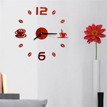 Digital Wall Clock Mærkat Moderne Design Ur DIY Ur Væggen Køkken Ur Stue Hjem Indretning, diy Z406