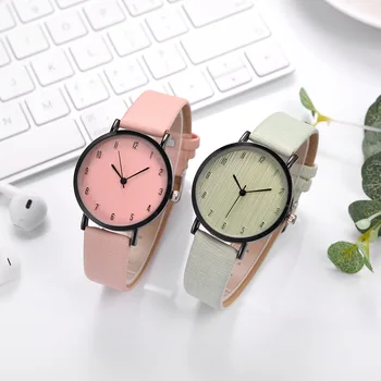 Dameur Til Kvinder Pink Kjole Kvindelige Kvinders Watch Mode Enkle Læder Band Clock Relogio Feminino Reloj Mujer 2020 Ny