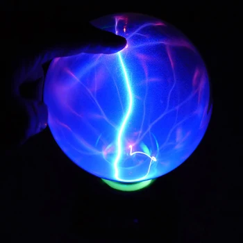 4-6 Tommer Plasma-Ball Lampe Night Light Electric Glass Globe Bordlampe Statisk Lys Touch Magic Sfære Nightlight Ferie Gaver