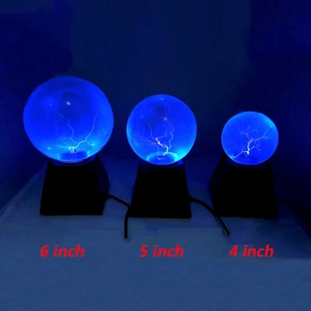 4-6 Tommer Plasma-Ball Lampe Night Light Electric Glass Globe Bordlampe Statisk Lys Touch Magic Sfære Nightlight Ferie Gaver