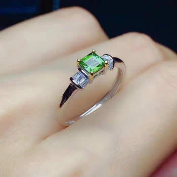 CoLife Smykker Naturlige Pink Grøn Turmalin, Ring for et Engagement 4mm Turmalin Sølv Ring 925 Sølv Gemstone Smykker