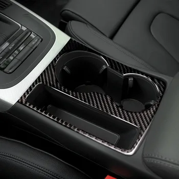 For Audi A5 A4 B8 2009-Carbon Fiber Trim Cup Indehaveren Dekorativ Ramme Decal Cover Sticker Dækker Bil Styling Tilbehør