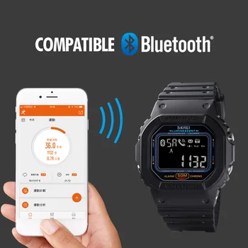 SKMEI Bluetooth Digital Ur Mænd Sport Herre Armbåndsure Call App Minde Calorie Tracker For Iphone Huawei Android Mandlige Relogio