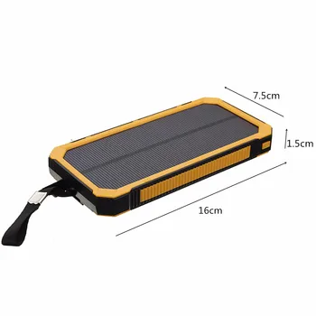 LEORY 300000mAh Vandtæt Bærbare Solar Panel Batteri-Power Bank Oplader Dobbelt USB-Sort orange grøn gul
