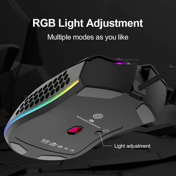 7 Knap til Optisk Sensor Kabel Gaming Mus Udhulet For Computer-Let Glat Glider ABS RGB LED Home Office USB