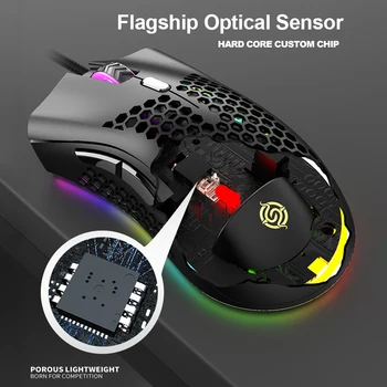 7 Knap til Optisk Sensor Kabel Gaming Mus Udhulet For Computer-Let Glat Glider ABS RGB LED Home Office USB