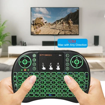 GTMEDIA i8+ Trådløst Tastatur-2.4 ghz-russisk dansk 3 farve Air Mouse With Touchpad-Fjernbetjening, Tastatur Til Android TV BOX