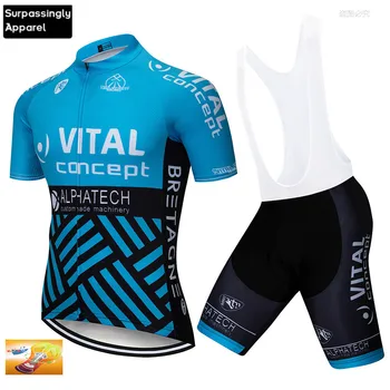 2019 Team Blue Afgørende Koncept Trøje 16D Gel Cykel Shorts, der Passer MTB Ropa Ciclismo Herre Sommeren Cykle Maillot Sportstøj