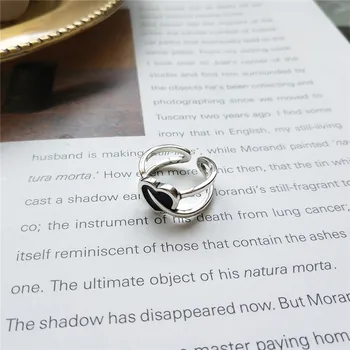 YPAY Ægte 925 Sterling Sølv Ring Vintage Hjertet Pil Justerbare Ringe Fine Smykker Til Kvinder bryllupsfest Gaver YMR862