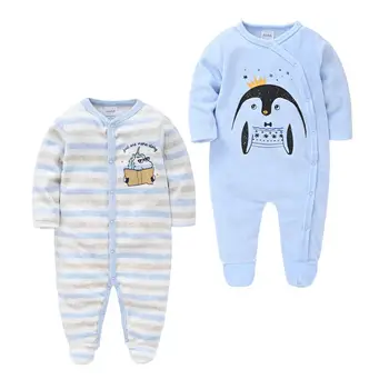 Nyfødte Dreng Efterår-vinter Fleece Klatring Tøj 0-12M Børn Footed Pyjamas Langærmet Spædbarn Girls Cartoon Tøj