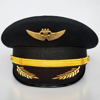 Kæmpe Hat Kaptajn Uniform Hat Pilot Hat Civil Luftfart Store Cap Fascinator Hatte Fascinators for Kvinder Elegante Wide Brim Hat 2020