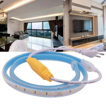 220V 2835 LED Strip 120LEDs/m Super Lysere 10cm Cuttable Fleksibel LED-Lys Udendørs IP67 Vandtæt LED Strip Light