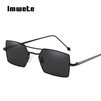 Imwete Vintage Solbriller Kvinder, Rektangel, Sol Briller, Lille Størrelse Style Designer Retro Metal Kvindelige Briller UV400-Brillerne