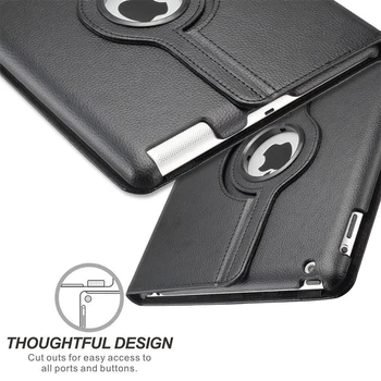 360 Grader Roterende Flip PU Læder Cover til iPad 2 3 4 Smart Tablet Auto Sleep/Wake Stand Holder Tilfælde A1395 A1460 A1430
