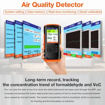 HCHO TVOC PM2.5 Detektor Air Quality Monitor Tester Meter Med 2,8 Tommer LCD-Farve ScreenHome Gas Termometer Analyse