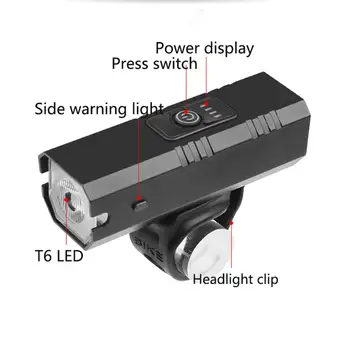 Cykel Lys USB-Genopladelige 800 Lumen 6-Tilstand Vandtæt Cykling Foran Lampen Forlygte Mountainbike-MTB Sikkerhed LED Lommelygte