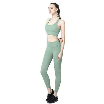 2020 Nye 2stk FITNESSCENTER Sæt sportstøj til Kvinder Træning Tøj til Kvinder Sports-Bh og Leggings Sæt Fitness Tøj Athletic Yoga Sæt