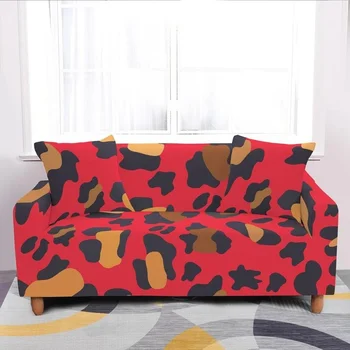 Boligmontering Flerfarvet Leopard Printet Sofa Dække Anti-Slip Elastik Slipcover Stretch Soft Indretning Møbler Protector Sofaen
