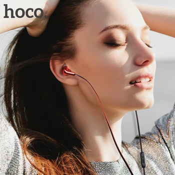 HOCO Metallisk In-ear Hovedtelefon Stereo Øretelefoner Sport Hovedtelefoner Støj Isolering med Mikrofon Headset med 3,5 mm Stik til iphone 5 6S