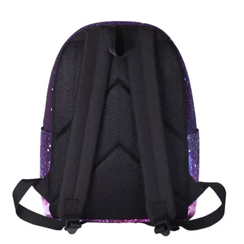Galaxy Stjernede Plads Udskrivning Pige Mænd Kvinder Mini-Canvas-Backpack Sæt i Junior High School, Snøre Posen Mochila Sko Taske til Rejse