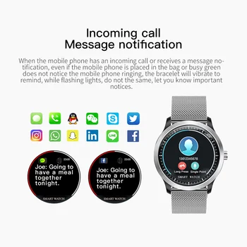 2020 Mænds smart ur mænd IP68 vandtæt Besked tryk pulsmåler Fitness tracker Mænd Sport smartwatch Til IOS Android