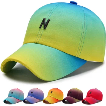 Gradient farve cap top cap, hat kvinde forår og efterår baseball cap casual vilde sun hat udendørs solskærm mand
