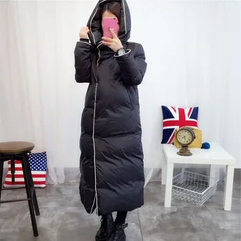 Winter Plus Size Mode Dunjakke Kvindelige Lang Hætte Nye Tykkere Varmt Afslappet Frakke Cocoon Dyne af Høj kvalitet Parkacoats YXR828