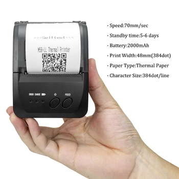 Mini bærbare termiske POS modtagelsen printer trådløs bluetooth-lotteri bill billet printeren 58 mm, med batteri for mobil shop