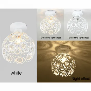 Morden E27 Hvid Kreative Crystal Minimalistisk Loft Let Loft Lampe Soveværelse Gyde Enkel Europæiske Vintage Jern Lampe