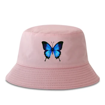 Fashion vilde fiskeren hat mænd og kvinder bomuld casual spand hatte udendørs rejse solskærm hatte Sommerfugl print panama hatte