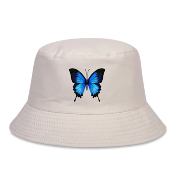 Fashion vilde fiskeren hat mænd og kvinder bomuld casual spand hatte udendørs rejse solskærm hatte Sommerfugl print panama hatte