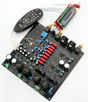 AK4497EQ *2 + AK4118 soft control-DAC dekoder board med LCD-display /Fjernbetjening ( Uden AK4497 Chip og U8-Datter-kort)