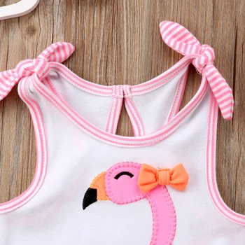 Pudcoco OS Lager Nyfødte Baby Pige Romper Tøj Flamingo Blomst Bue Romper Buksedragt Udstyr, Tøj, Badetøj