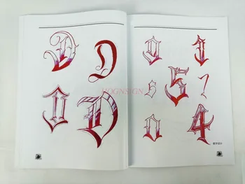 Tattoo udstyr manuskript bøger Underlige og tatoveringer Chicano blomst krop engelske alfabet font praktisk undervisning i kalligrafi