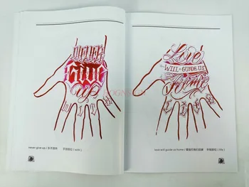 Tattoo udstyr manuskript bøger Underlige og tatoveringer Chicano blomst krop engelske alfabet font praktisk undervisning i kalligrafi